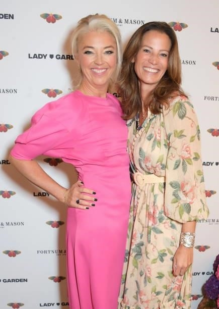 Tamara Beckwith and Julia Baumhoff attend the 7th annual Lady Garden Foundation lunch at Fortnum & Mason on September 28, 2021 in London, England.