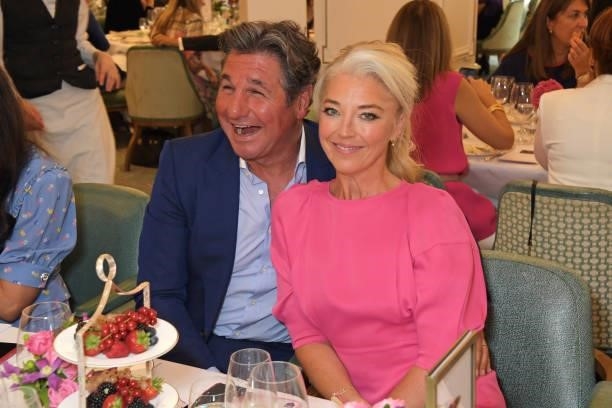Giorgio Veroni and Tamara Beckwith attend the 7th annual Lady Garden Foundation lunch at Fortnum & Mason on September 28, 2021 in London, England.