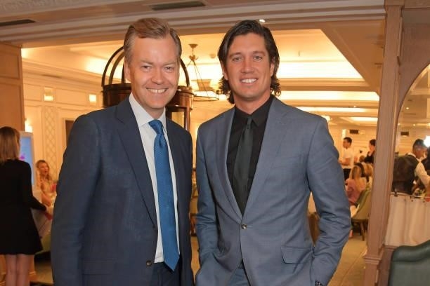 Oliver Barker and Vernon Kay attend the 7th annual Lady Garden Foundation lunch at Fortnum & Mason on September 28, 2021 in London, England.