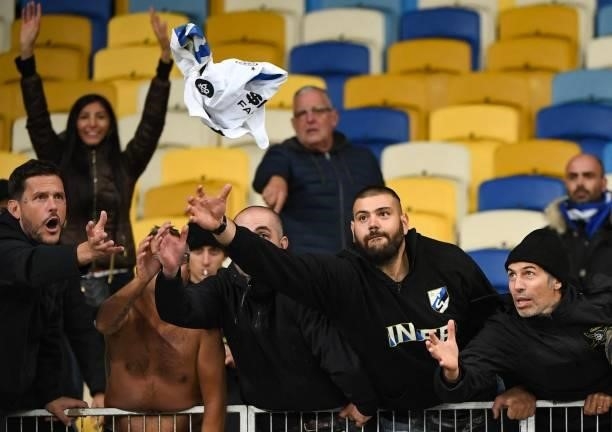 Inter Milan fans after the UEFA Champions League football match between Shakhtar Donetsk and Inter Milan at the Olympic Stadium in Kiev on September...