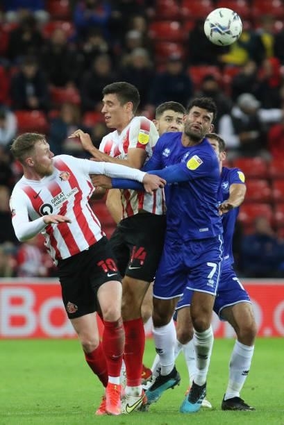Match action during the Sky Bet League 1 match between Sunderland and Cheltenham Town at the Stadium Of Light, Sunderland on Tuesday 28th September...