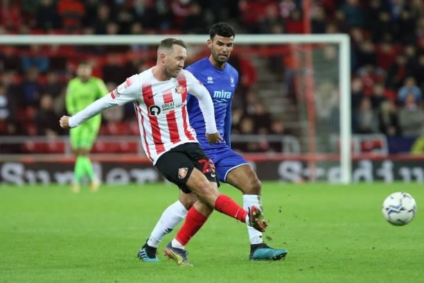 Aiden McGeady of Sunderland in action during the Sky Bet League 1 match between Sunderland and Cheltenham Town at the Stadium Of Light, Sunderland on...