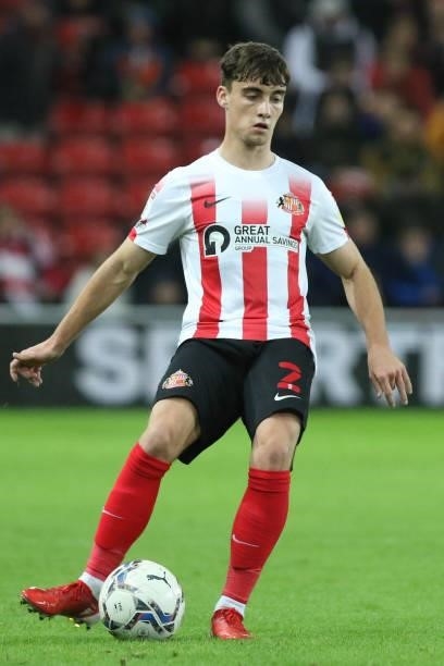 Niall Huggins of Sunderland in action during the Sky Bet League 1 match between Sunderland and Cheltenham Town at the Stadium Of Light, Sunderland on...