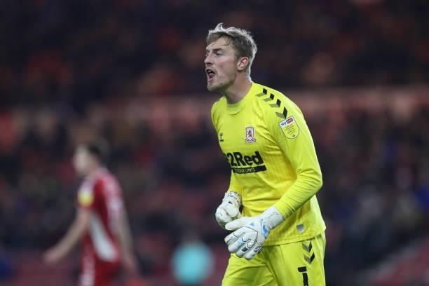 Middlesbrough's Joe Lumley during the Sky Bet Championship match between Middlesbrough and Sheffield United at the Riverside Stadium, Middlesbrough...