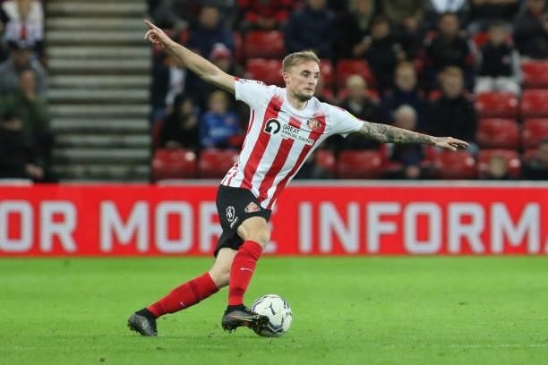 Carl Winchester of Sunderland in action during the Sky Bet League 1 match between Sunderland and Cheltenham Town at the Stadium Of Light, Sunderland...