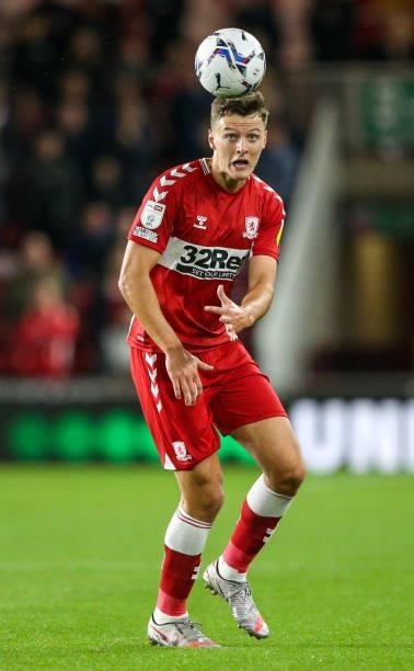 Middlesbrough's Dael Fry during the Sky Bet Championship match between Middlesbrough and Sheffield United at Riverside Stadium on September 28, 2021...