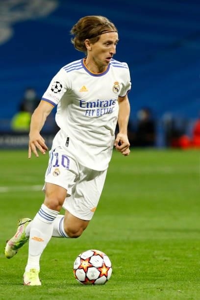 Luka Modric of Real Madrid during the UEFA Champions League match between Real Madrid and Sheriff Tiraspol Munich at Estadio Santiago Bernabeu in...