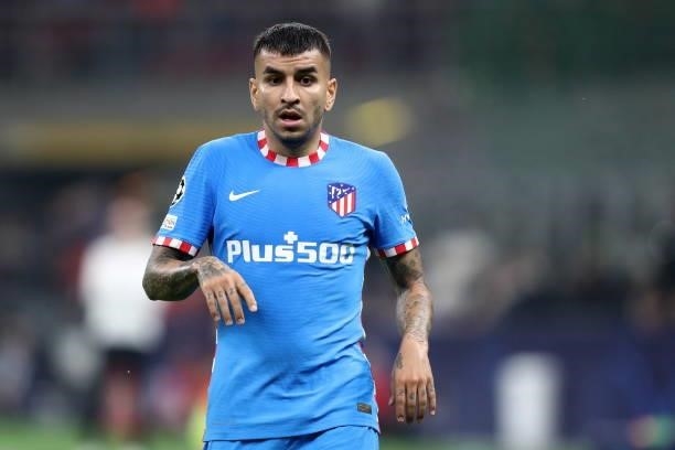 Angel Correa of Atletico Madrid looks on during the UEFA Champions League Group B match between AC Milan and Atletico Madrid at Giuseppe Meazza...