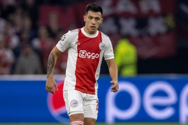 Lisandro Martinez of AFC Ajax looks on during the UEFA Champions League group C match between AFC Ajax and Besiktas at Johan Cruijff Arena on...