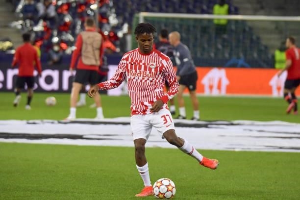 Daouda Guindo of Salzburg during the UEFA Champions League group G match between FC Red Bull Salzburg and Lille OSC at Red Bull Arena on September...