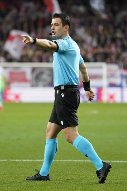 Referee Halil Umut Meler of Turkey during the UEFA Champions League group G match between FC Red Bull Salzburg and Lille OSC at Red Bull Arena on...