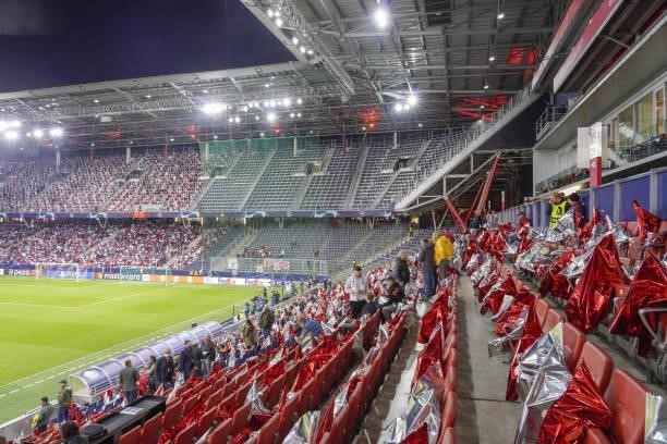 Red Bull Arena before the UEFA Champions League group G match between FC Red Bull Salzburg and Lille OSC at Red Bull Arena on September 29, 2021 in...