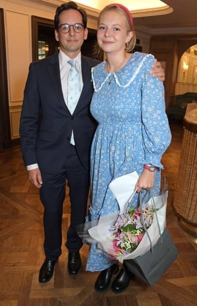 John Butler and Emily Plane attend the 7th annual Lady Garden Foundation lunch at Fortnum & Mason on September 28, 2021 in London, England.