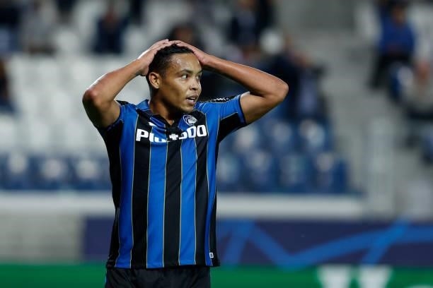 Luis Muriel reaction after a missed goal opportunity during the UEFA Champions League football match Atalanta BC vs Young Boys on September 29, 2021...