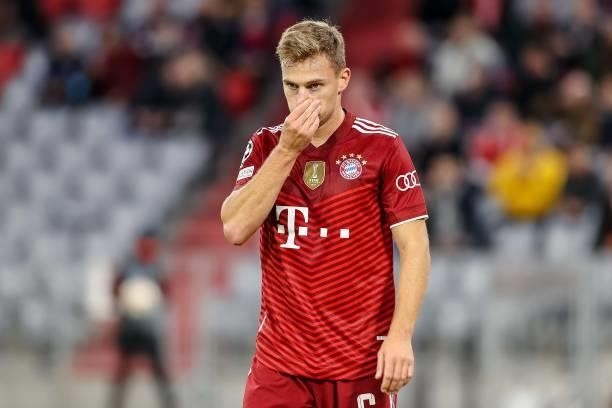 Joshua Kimmich of Bayern Muenchen looks on during the UEFA Champions League group E match between FC Bayern Muenchen and Dinamo Kiev at Allianz Arena...