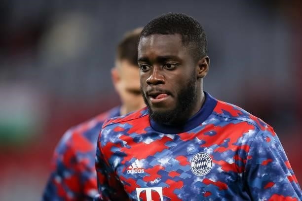 Dayot Upamecano of Bayern Muenchen looks on prior to the UEFA Champions League group E match between FC Bayern Muenchen and Dinamo Kiev at Allianz...
