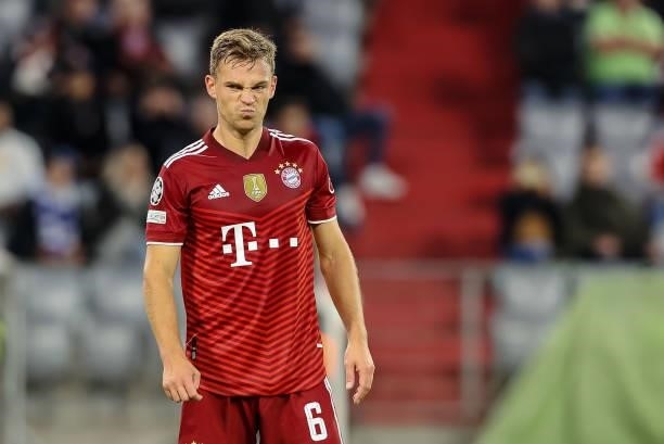 Joshua Kimmich of Bayern Muenchen looks on during the UEFA Champions League group E match between FC Bayern Muenchen and Dinamo Kiev at Allianz Arena...