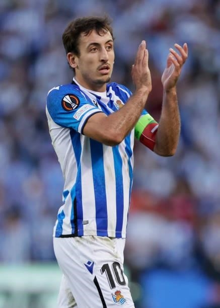 Mikel Oyarzabal of Real Sociedad during the UEFA Europa League match between Real Sociedad v AS Monaco at the Estadio Reale Arena on September 30,...