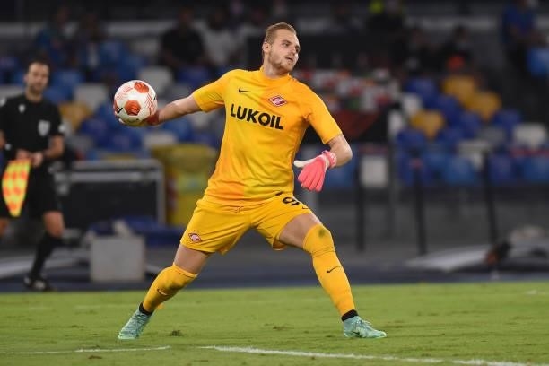 Aleksandr Maksimenko of FC Spartak Moscow during the UEFA Europa League Group C match between SSC Napoli and FC Spartak Moscow at Stadio Diego...