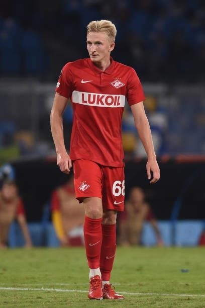Ruslan Litvinov of FC Spartak Moscow during the UEFA Europa League Group C match between SSC Napoli and FC Spartak Moscow at Stadio Diego Armando...