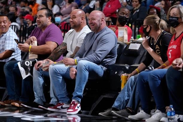 President, Dana White attends the game between the Phoenix Mercury and the Las Vegas Aces during Game Two of the 2021 WNBA Semifinals on September...