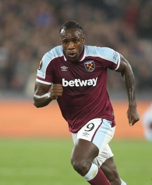 West Ham United's Michail Antonio during the UEFA Europa League group H match between West Ham United and Rapid Wien at Olympic Stadium on September...