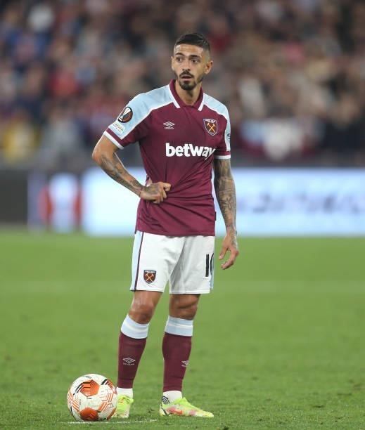West Ham United's Manuel Lanzini during the UEFA Europa League group H match between West Ham United and Rapid Wien at Olympic Stadium on September...