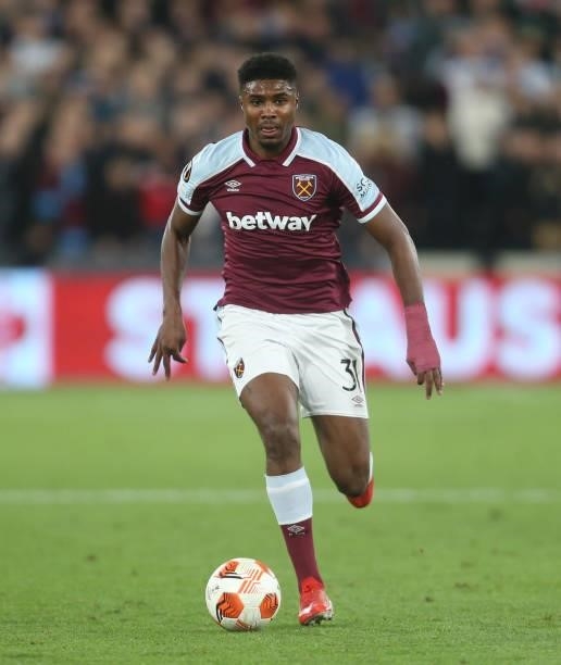 West Ham United's Ben Johnson during the UEFA Europa League group H match between West Ham United and Rapid Wien at Olympic Stadium on September 30,...