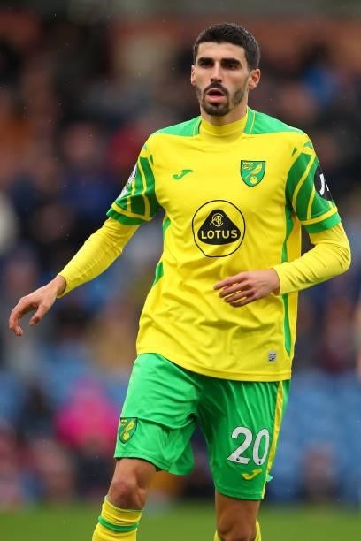 Pierre Lees-Melou of Norwich City during the Premier League match between Burnley and Norwich City at Turf Moor on October 2, 2021 in Burnley,...