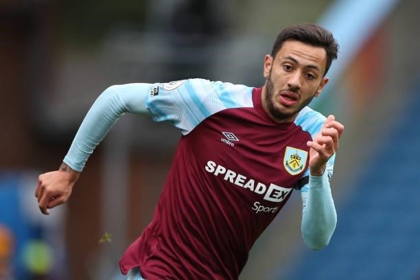 Dwight McNeil of Burnley during the Premier League match between Burnley and Norwich City at Turf Moor on October 2, 2021 in Burnley, England.