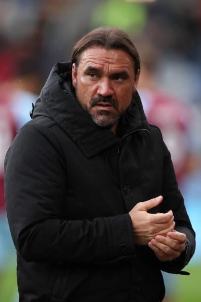 Daniel Farke the head coach / manager of Norwich City during the Premier League match between Burnley and Norwich City at Turf Moor on October 2,...