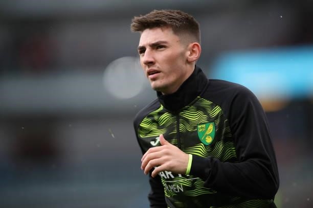 Billy Gilmour of Norwich City during the Premier League match between Burnley and Norwich City at Turf Moor on October 2, 2021 in Burnley, England.