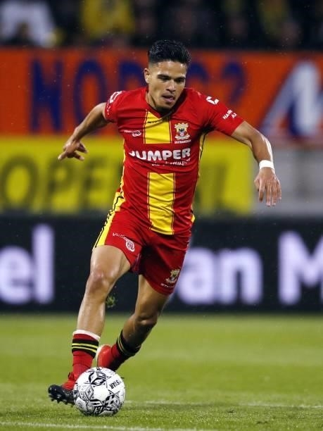 Ragnar Oratmangoen of Go Ahead Eagles during the Dutch Eredivisie match between RKC Waalwijk and Go Ahead Eagles at the Mandemakers Stadium on...