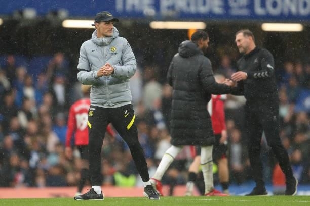 Thomas Tuchel the manager / head coach of Chelsea at full time of the Premier League match between Chelsea and Southampton at Stamford Bridge on...