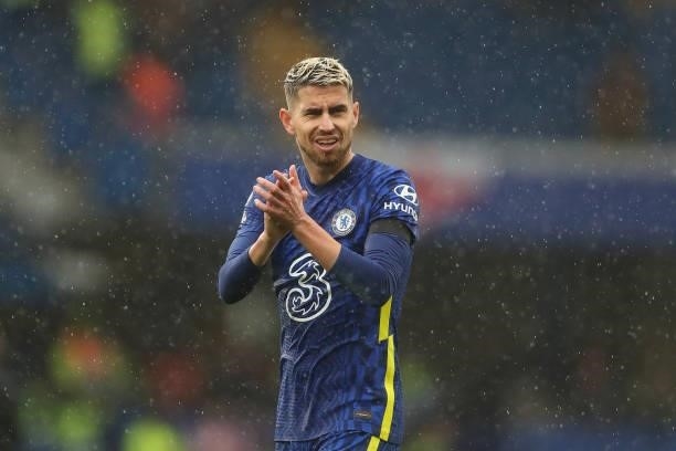 Jorginho of Chelsea during the Premier League match between Chelsea and Southampton at Stamford Bridge on October 2, 2021 in London, England.