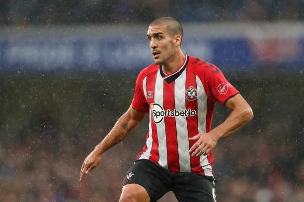 Oriol Romeu of Southampton during the Premier League match between Chelsea and Southampton at Stamford Bridge on October 2, 2021 in London, England.