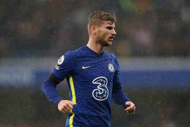 Timo Werner of Chelsea during the Premier League match between Chelsea and Southampton at Stamford Bridge on October 2, 2021 in London, England.