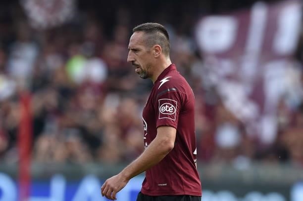 Franck Ribery of US Salernitana 1919 looks on during the Serie A match between US Salernitana 1919 and Genoa CFC at Stadio Arechi, Salerno, Italy on...