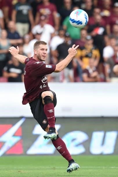 Riccardo Gagliolo of US Salernitana 1919 during the Serie A match between US Salernitana 1919 and Genoa CFC at Stadio Arechi, Salerno, Italy on 2...