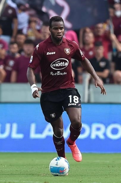 Lassana Coulibaly of US Salernitana 1919 during the Serie A match between US Salernitana 1919 and Genoa CFC at Stadio Arechi, Salerno, Italy on 2...
