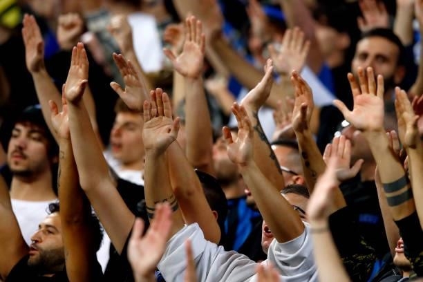 The hands of the fans of FC Internazionale prior to the Serie A match between US Sassuolo and FC Internazionale at Mapei Stadium - Citta' del...