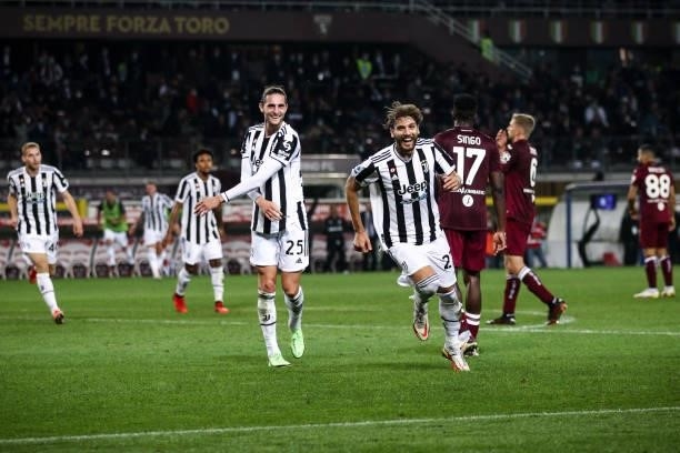 Juventus midfielder Manuel Locatelli celebrates after scoring his goal to make it 0-1 during the Serie A football match n.7 TORINO - JUVENTUS on...