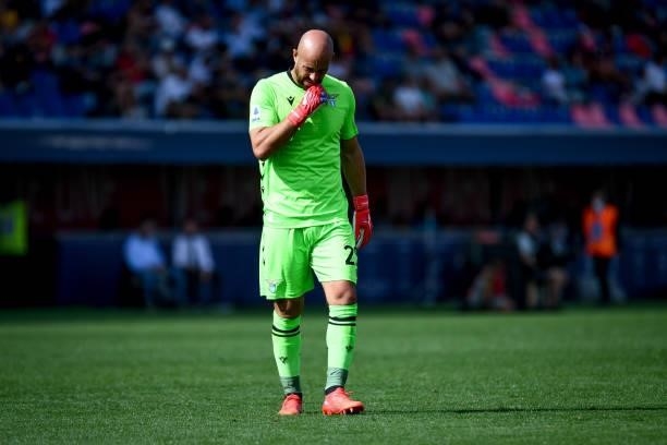 Disappointment of Pepe Reina during the Italian football Serie A match Bologna FC vs SS Lazio on October 03, 2021 at the Renato Dall&#39;Ara...