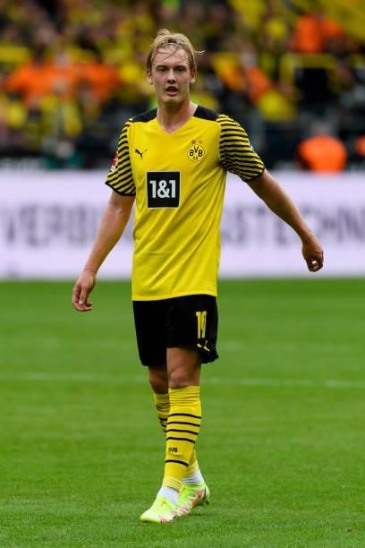 Julian Brandt of Borussia Dortmund looks on during the Bundesliga match between Borussia Dortmund and FC Augsburg at Signal Iduna Park on October 2,...