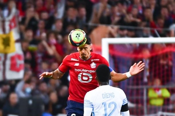 Jose FONTE of Lille during the Ligue 1 Uber Eats match between Lille and Marseille at Stade Pierre Mauroy on October 3, 2021 in Lille, France.