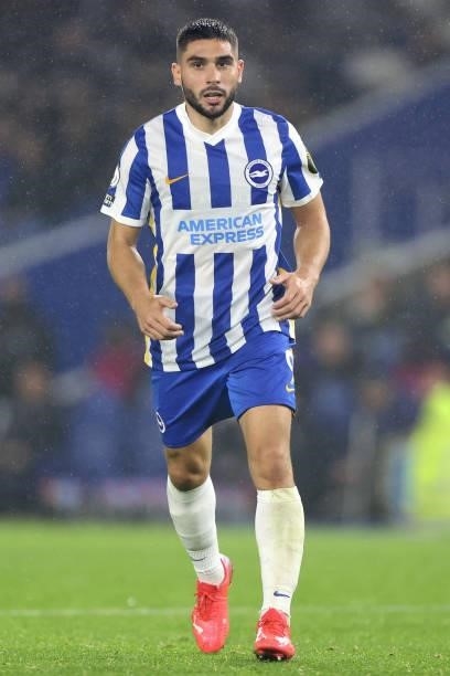 Neal Maupay of Brighton during the Premier League match between Brighton & Hove Albion and Arsenal at American Express Community Stadium on October...
