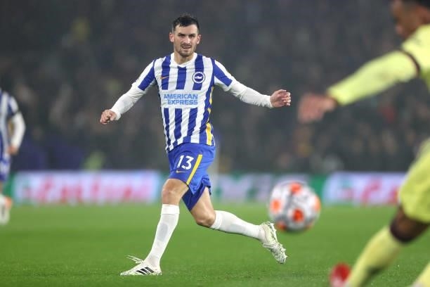 Pascal Gross of Brighton during the Premier League match between Brighton & Hove Albion and Arsenal at American Express Community Stadium on October...