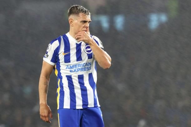 Leandro Trossard of Brighton during the Premier League match between Brighton & Hove Albion and Arsenal at American Express Community Stadium on...