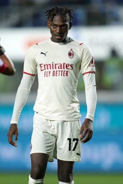 Rafael Leao of AC Milan looks on during the Serie A match between Atalanta BC and AC Milan at Gewiss Stadium on October 3, 2021 in Bergamo, Italy.