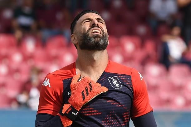Salvatore Sirigu of Genoa CFC during the Serie A match between US Salernitana 1919 and Genoa CFC at Stadio Arechi, Salerno, Italy on 2 October 2021.